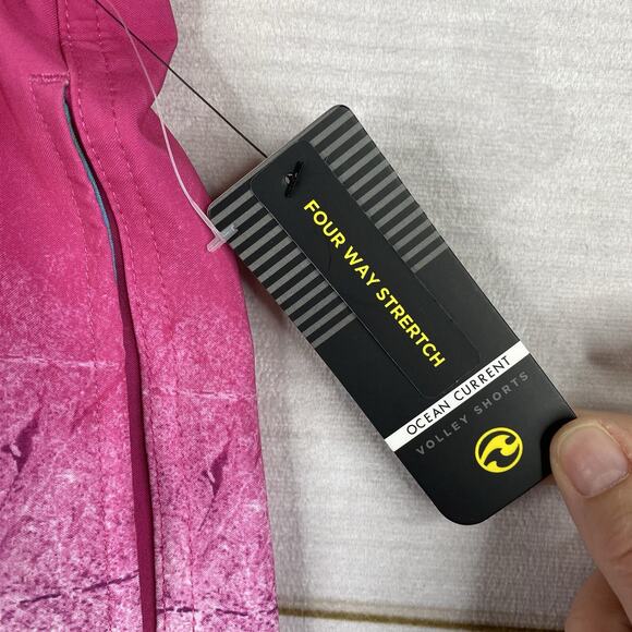 Ocean Current Mens Swim Shorts Sz L Pink Ombre 4-Way Stretch Mesh Lined NWT - Picture 4 of 13